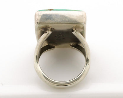 Navajo Ring .925 Silver Kingman Turquoise Artist Signed Gecko C.80's