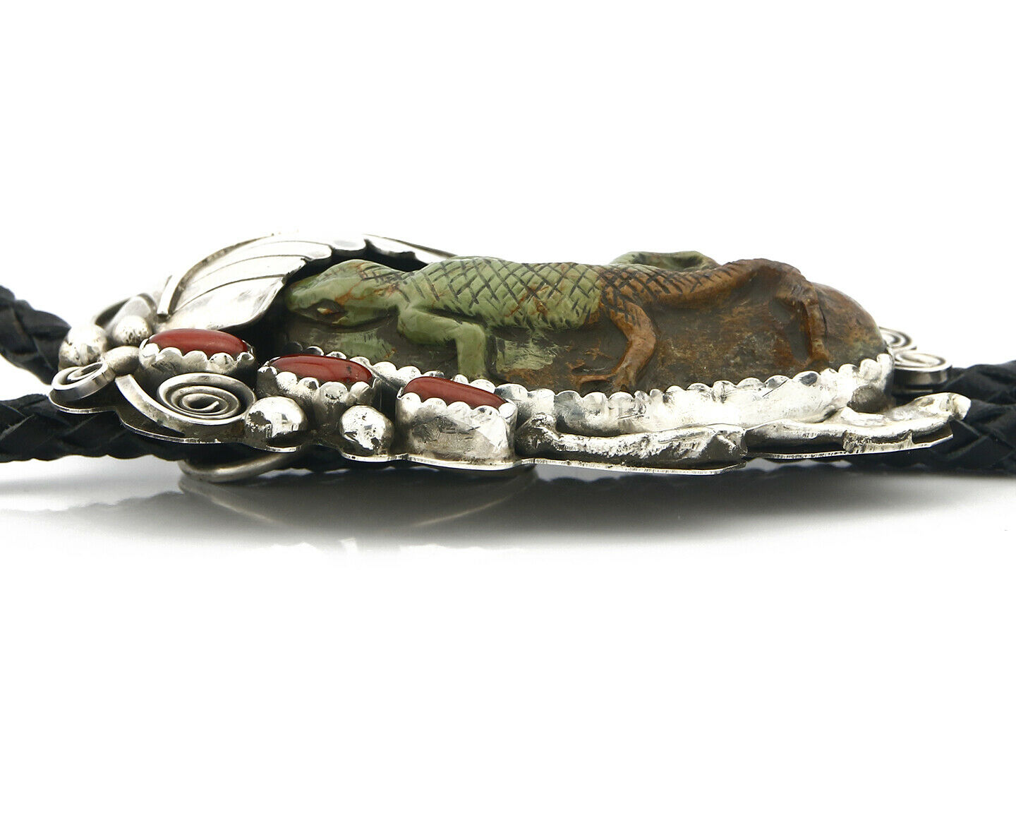 Navajo Turquoise Bolo Tie .925 Silver Handmade C.80's Turquoise Signed Gomez