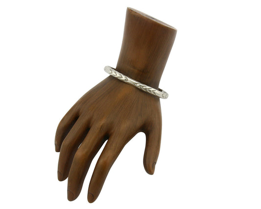 Navajo Bracelet .925 Silver Hand Stamped Arrow Head Artist Montoya C.80's