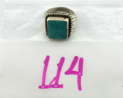 Navajo Ring .925 Silver Blue Green Turquoise Signed C Montoya C.80's