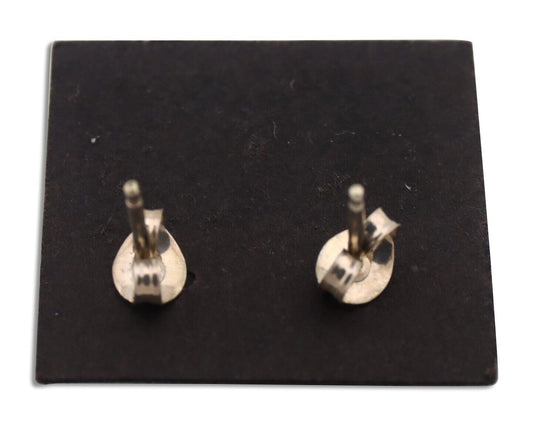 Navajo Earrings 925 Silver Natural Blue Turquoise Native American Artist C.90's