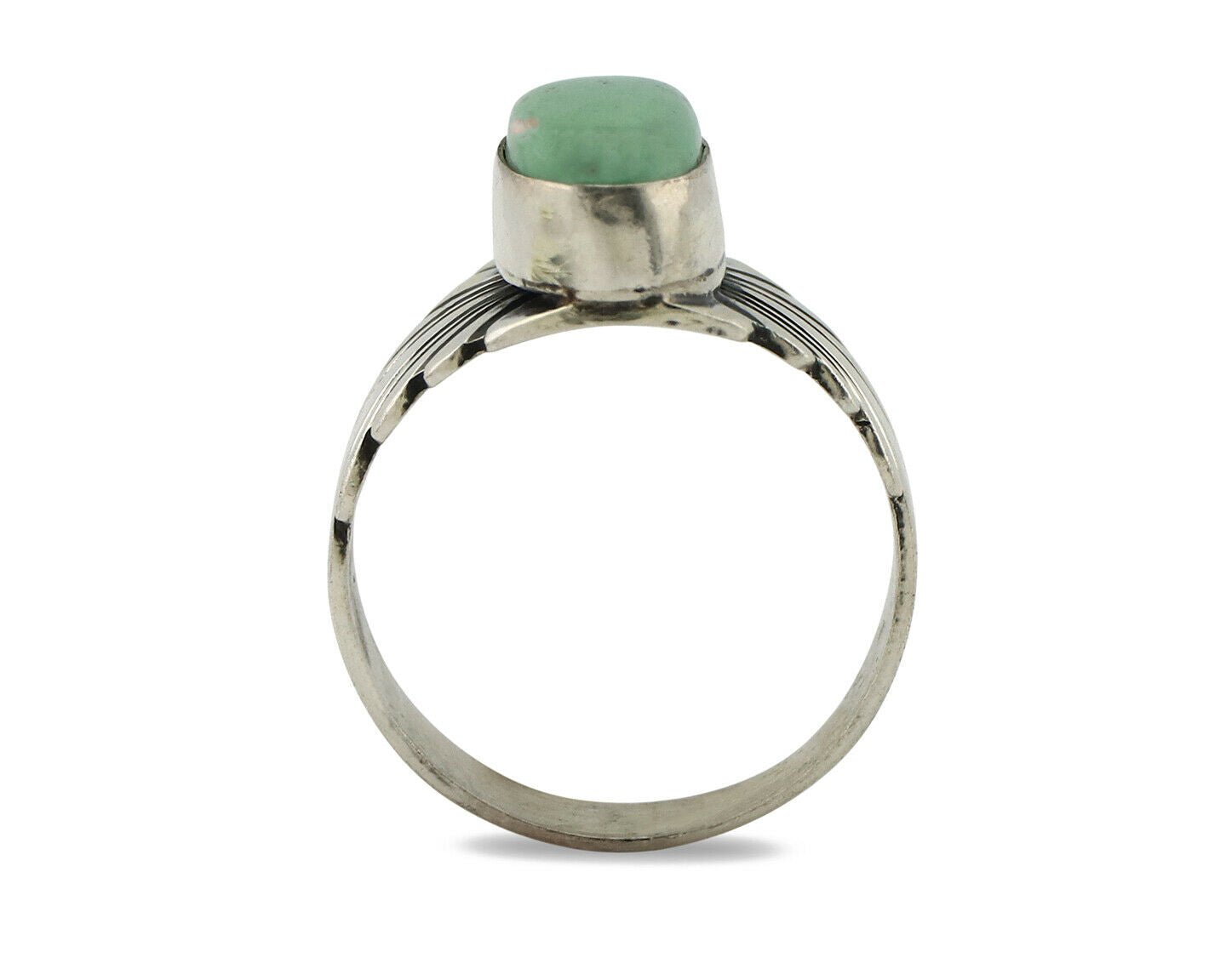 Navajo Ring .925 Silver Blue Green Arizona Turquoise Artist Signed Apache C.80's