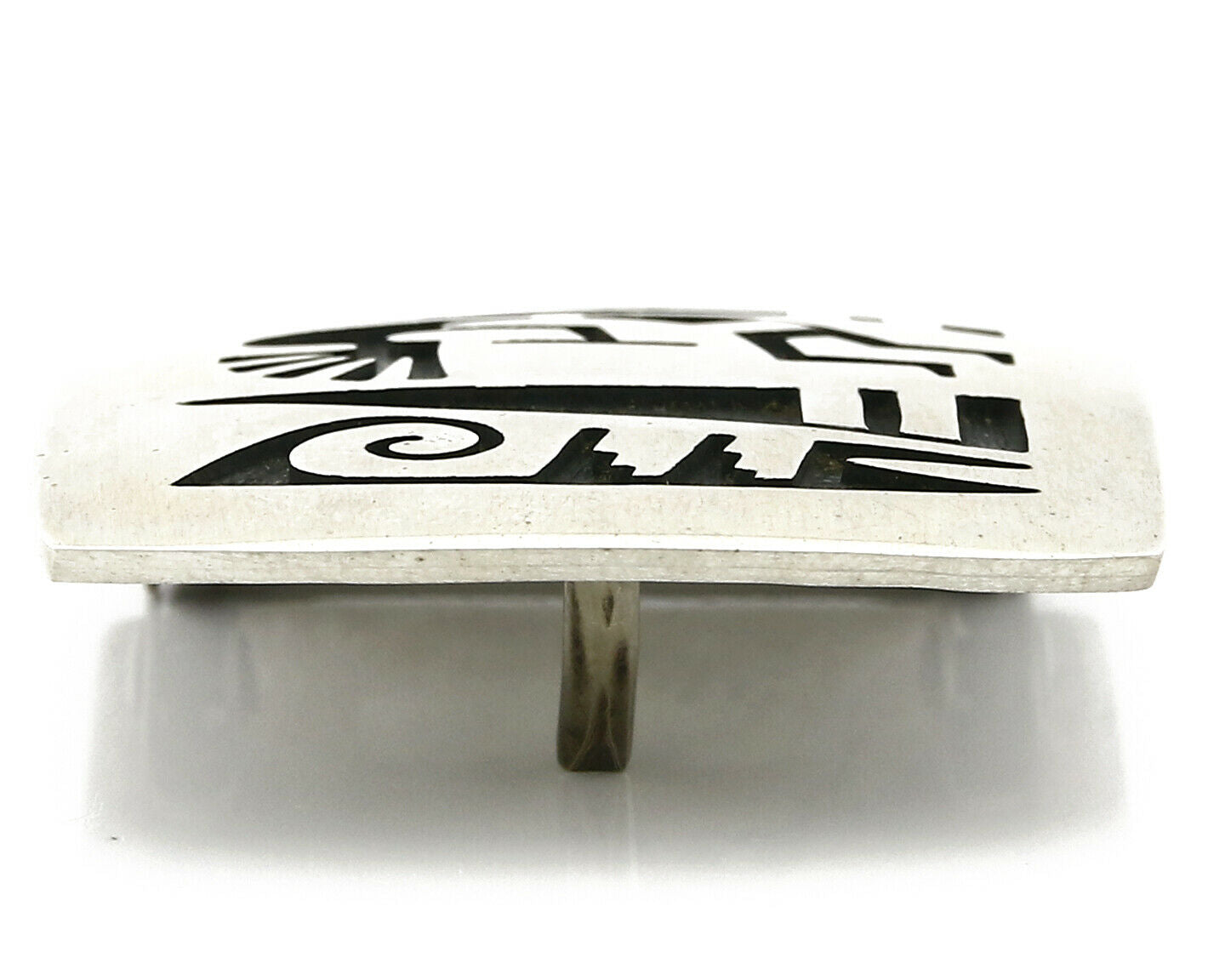Women's Hopi Belt Buckle .925 Silver Signed Gene Pooyouma Kokopelli C.80's