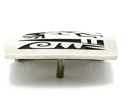 Women's Hopi Belt Buckle .925 Silver Signed Gene Pooyouma Kokopelli C.80's