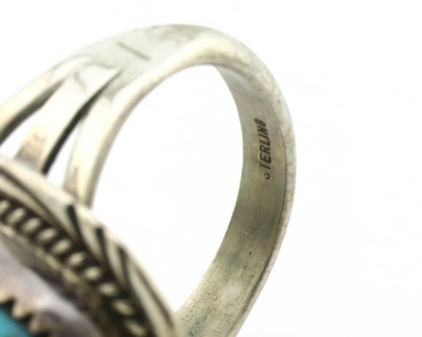 Navajo Ring .925 Silver Blue Native American Artist C.1980's