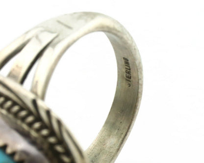 Navajo Ring .925 Silver Blue Native American Artist C.1980's