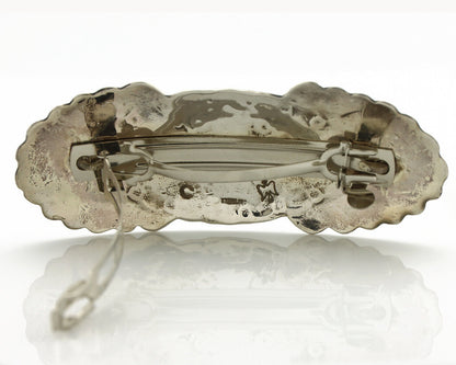 Navajo Hair Clip Barrette .925 Silver Hand Stamped Artist Signed C Montoya C80s