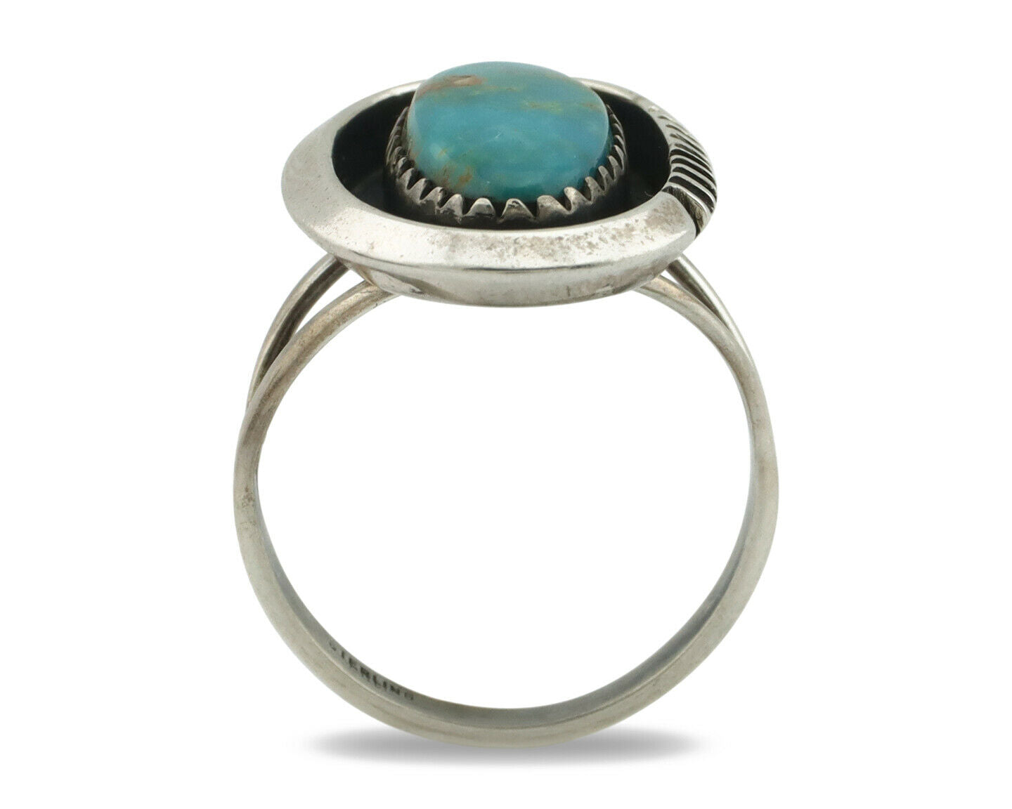 Navajo Ring .925 Silver Arizona Turquoise Native American Artist Handmade C.80's