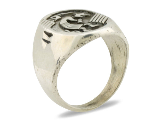 Navajo Kokopelli Ring .925 Silver Handmade Native American Artist C.1980's