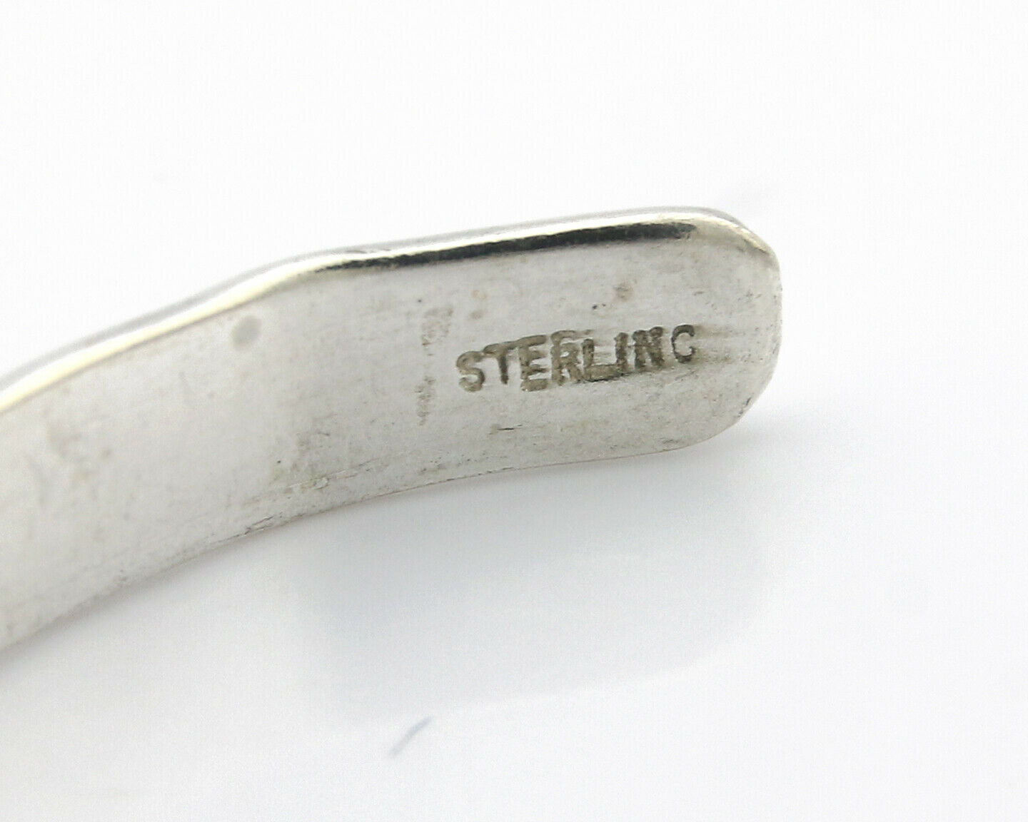 Navajo Bracelet .925 Silver Hand Stamped Arrow Head Artist Montoya C.80's