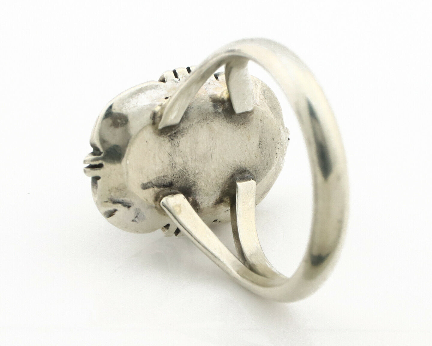 Navajo Ring .925 Silver Kingman Turquoise Handmade Native American Artist C.80's