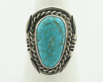 Navajo Ring .925 Silver Natural Blue Turquoise Native American Artist C.80's