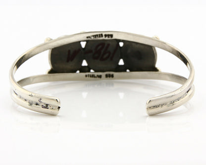 Navajo Bracelet .925 Silver Onyx Gemstones Handmade Native Artist C.80's
