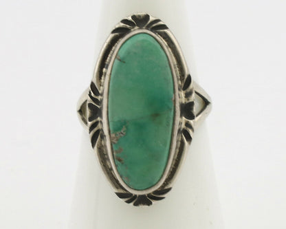 Navajo Ring .925 Silver Kingman Turquoise Native Artist Signed C.80's
