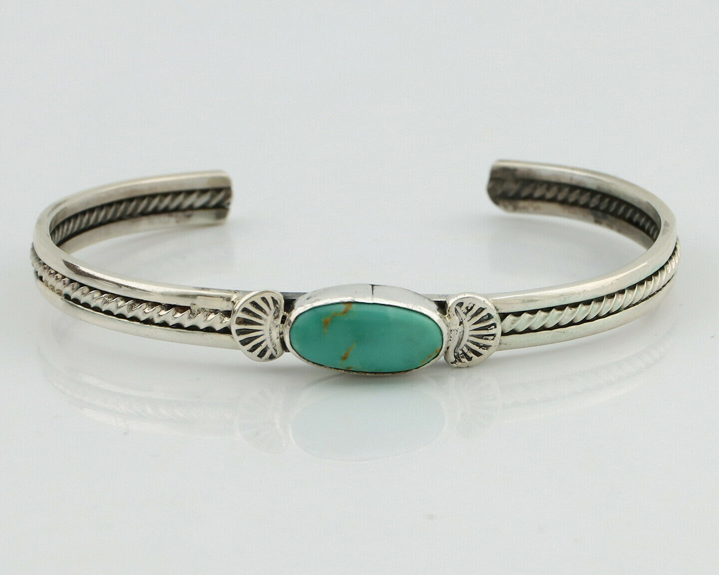 Women's Navajo .925 Silver Kingman Turquoise Artist Inca MFG Circa 1990's
