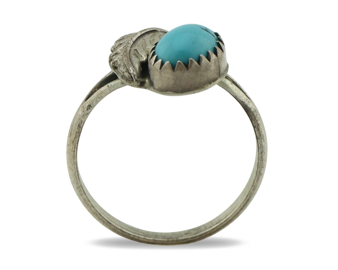 Navajo Ring .925 Silver Natural Blue Mined Southwest Turquoise Native Artist C80