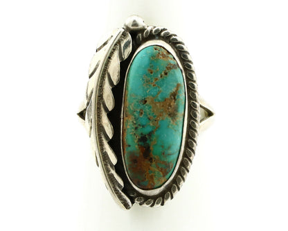 Navajo Ring .925 Silver Turquoise Mountain Signed Artist Apache C.80's
