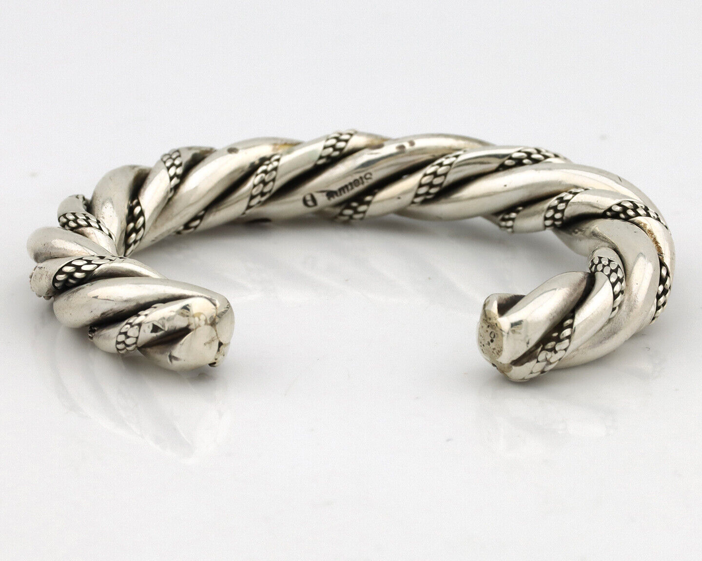 Navajo Handmade Bracelet .925 SOLID Silver Artist Signed D Circa 1980's