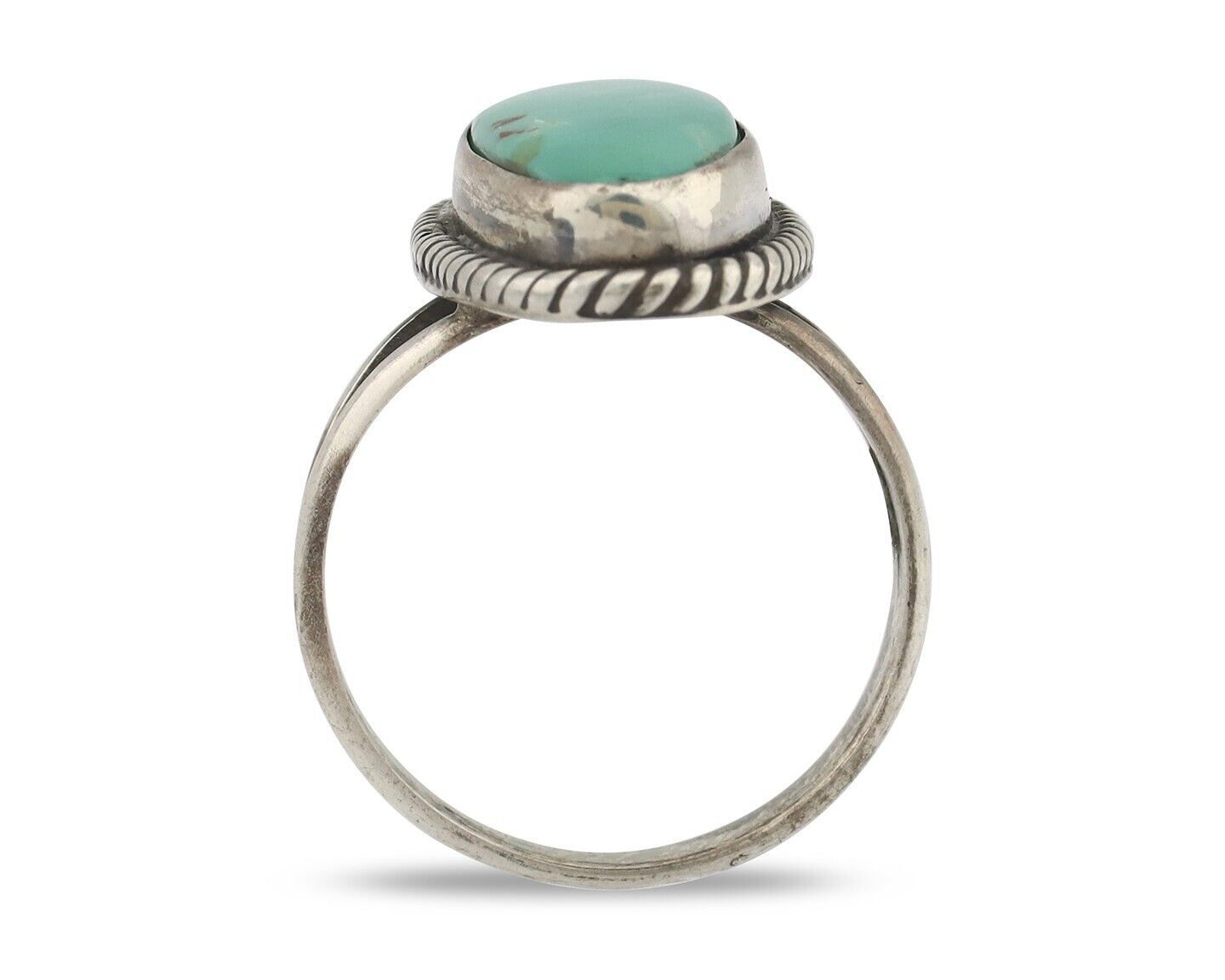 Navajo Handmade Ring 925 Silver Arizona Turquoise Native Artist C.80's
