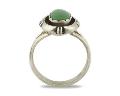 Navajo Ring .925 Silver Kingman Turquoise Handmade Native American Artist C.80's