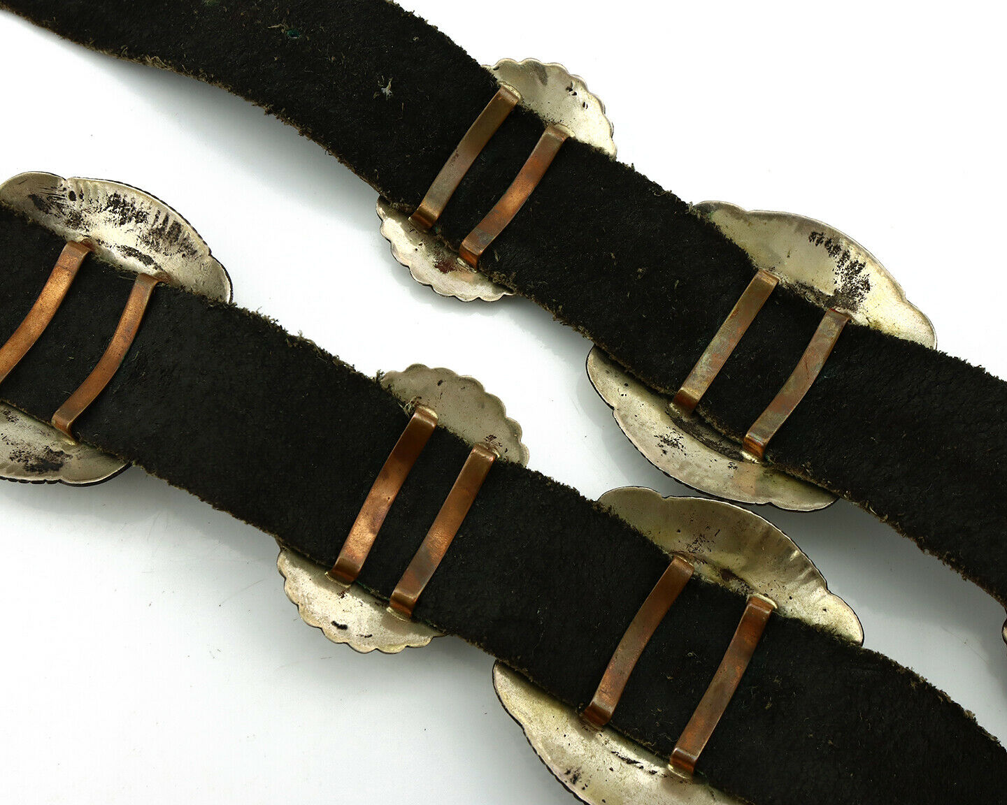 Navajo Concho Belt .925 Silver Old Pawn Native American Handmade C.80's