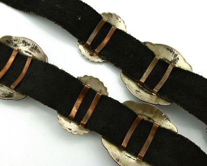 Navajo Concho Belt .925 Silver Old Pawn Native American Handmade C.80's