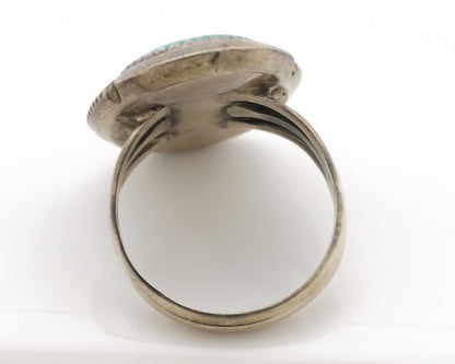 Navajo Ring .925 Silver Kingman Turquoise Native American Artist C.1980's