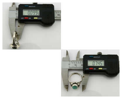 Navajo Ring .925 Silver Kingman Turquoise Artist Signed Gecko C.90's