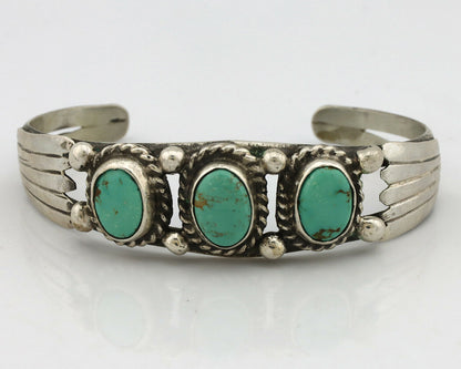 Navajo Bracelet .925 Silver Arizona Turquoise Artist Signed C Montoya Circa 80's