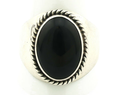 Navajo Ring .925 Silver Handmade Black Onyx Native American Artist C.80's