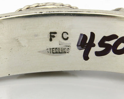 Navajo Bracelet .925 Silver Morenci Turquoise Cuff Artist Signed PC C.80's