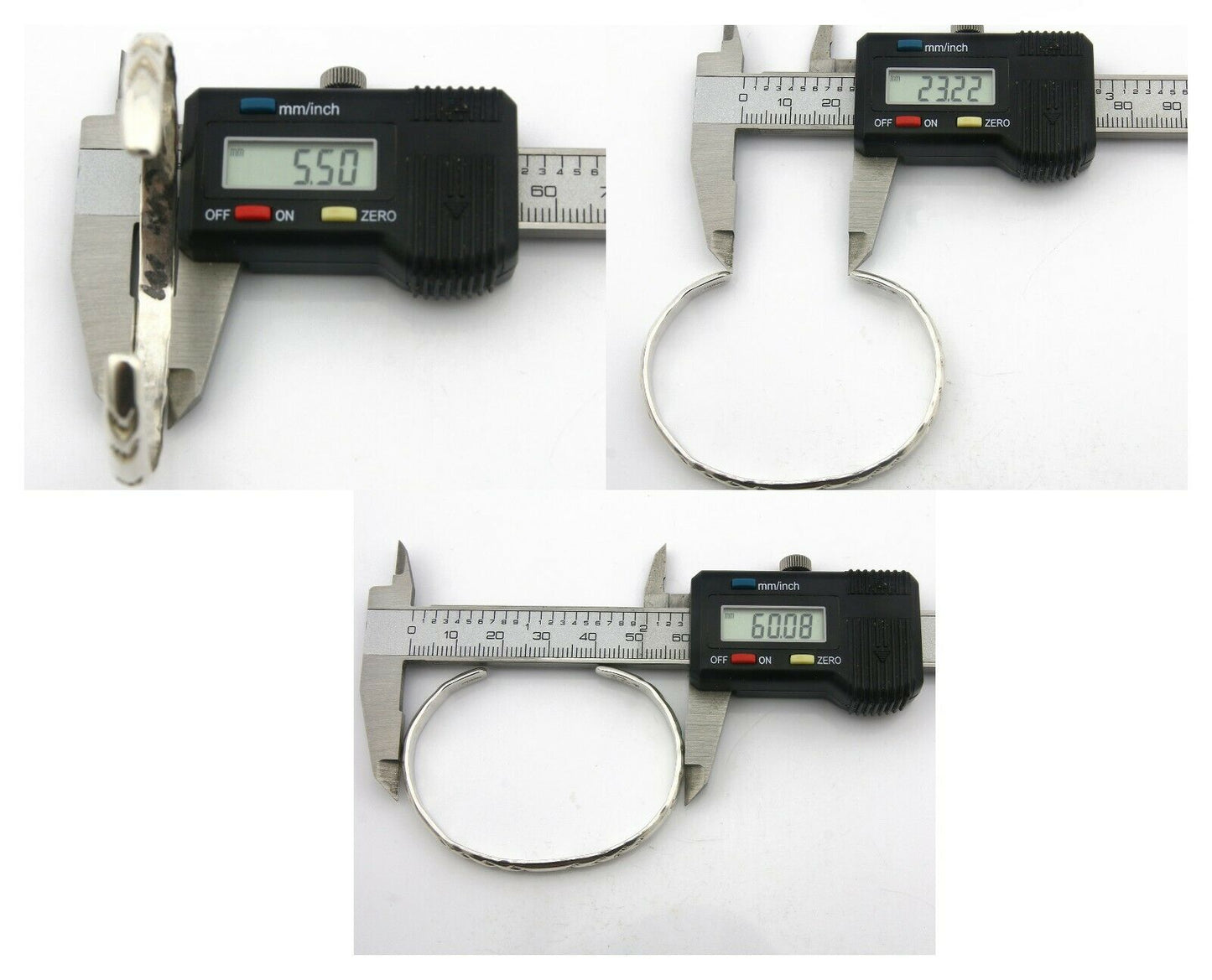 Navajo Bracelet .925 Silver Hand Stamped Arrow Head Artist Montoya C.80's