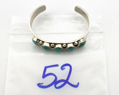 Navajo Bracelet .925 Silver Gem Grade Blue Green Turquoise C Jones Artist C.80's