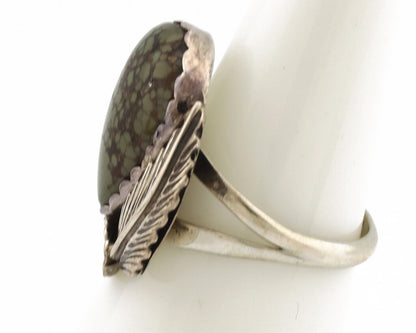 Navajo Ring .925 Silver Damele Turquoise Native American Artist C.1980's