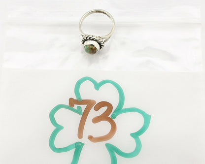 Navajo Ring .925 Silver Kingman Turquoise Artist Signed Gecko C.90's