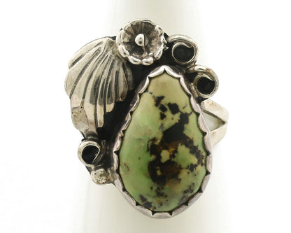 Navajo Ring .925 Silver Natural Turquoise Handmade Native American Artist C.80s