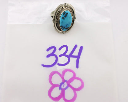 Navajo Ring .925 Silver Sleeping Beauty Turquoise Artist Signed E Etsitty C.80's