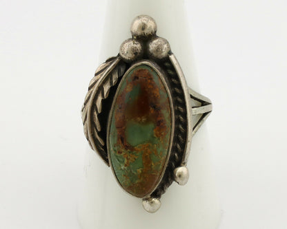 Navajo Ring .925 Silver Manassas Turquoise Signed Native Artist C.80's