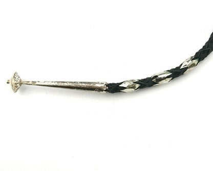 Navajo Turquoise Bolo Tie .925 Silver Handmade C.80's Turquoise Signed Gomez