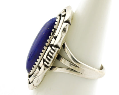 Navajo Ring 925 Silver Natural Lapis Lazuli Artist Signed William Denetdale C80s