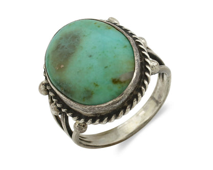 Navajo Ring .925 Silver Arizona Turquoise Handmade Native American Artist C80s