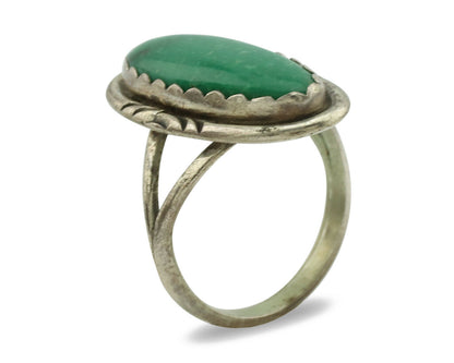 Navajo Ring .925 Silver Kingman Turquoise Native American Artist C.1980's