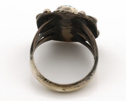 Navajo Ring .925 Silver Kingman Turquoise Artist Signed F C.80's