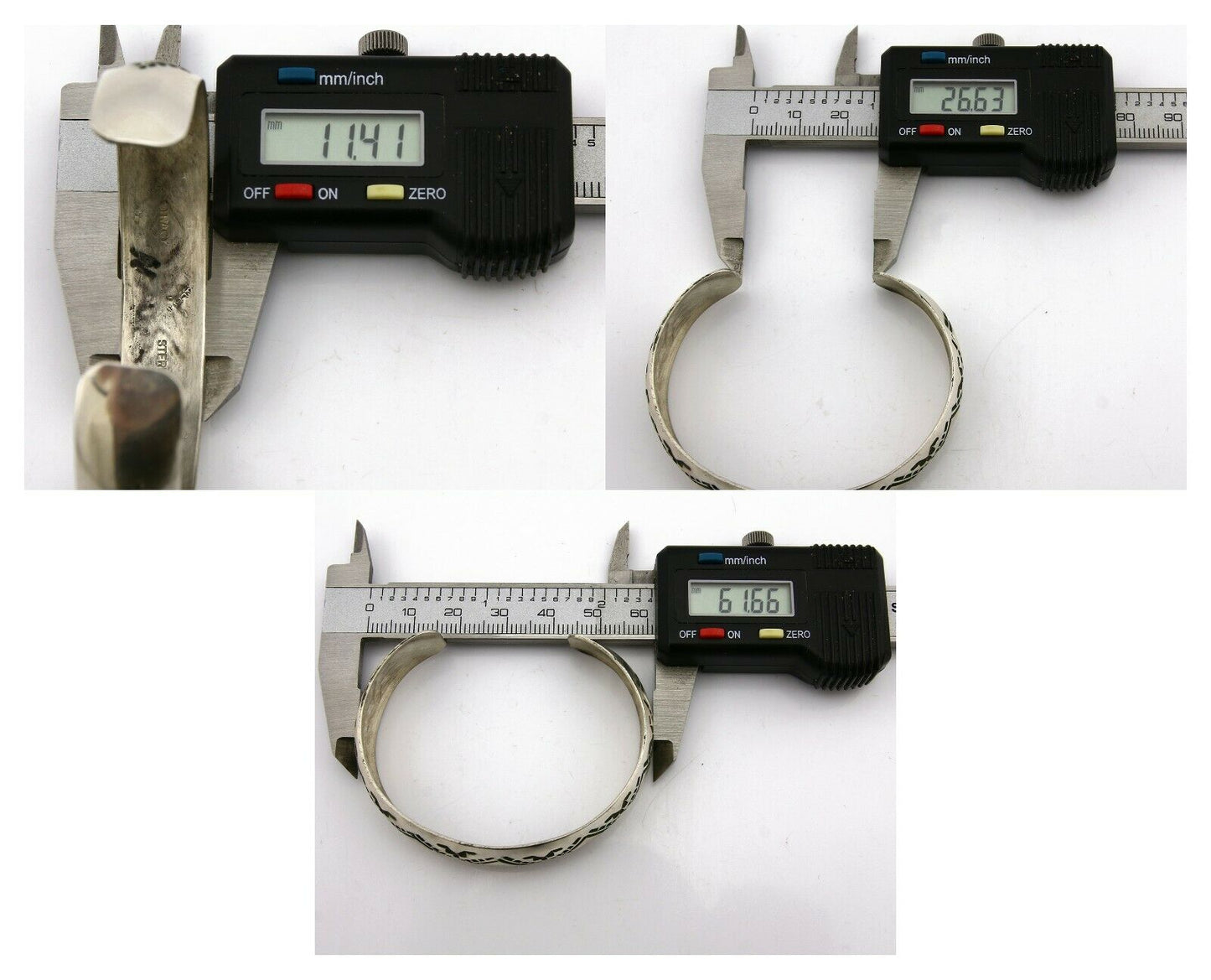 Navajo Bracelet .925 Silver Hand Stamped Artist Signed Tracy C.80's