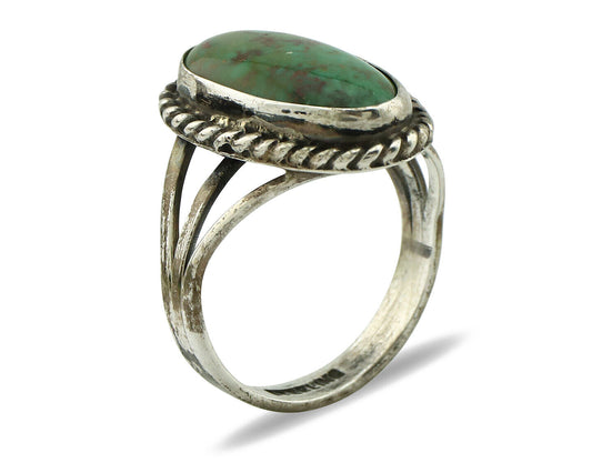 Navajo Ring 925 Silver Turq Mtn Turquoise Native American Artist C.80's