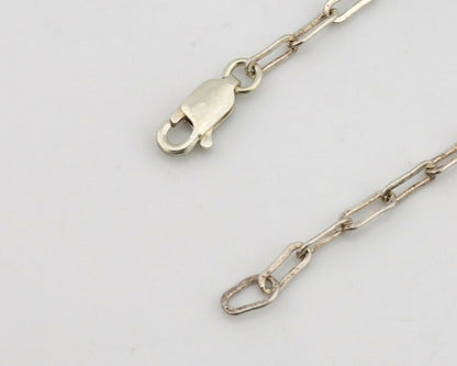 Navajo Necklace .925 Silver Sleeping Beauty Turquoise Signed M C.80's