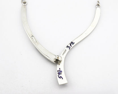 Women's Navajo Necklace .925 Silver Black Onyx Inlay C.80's