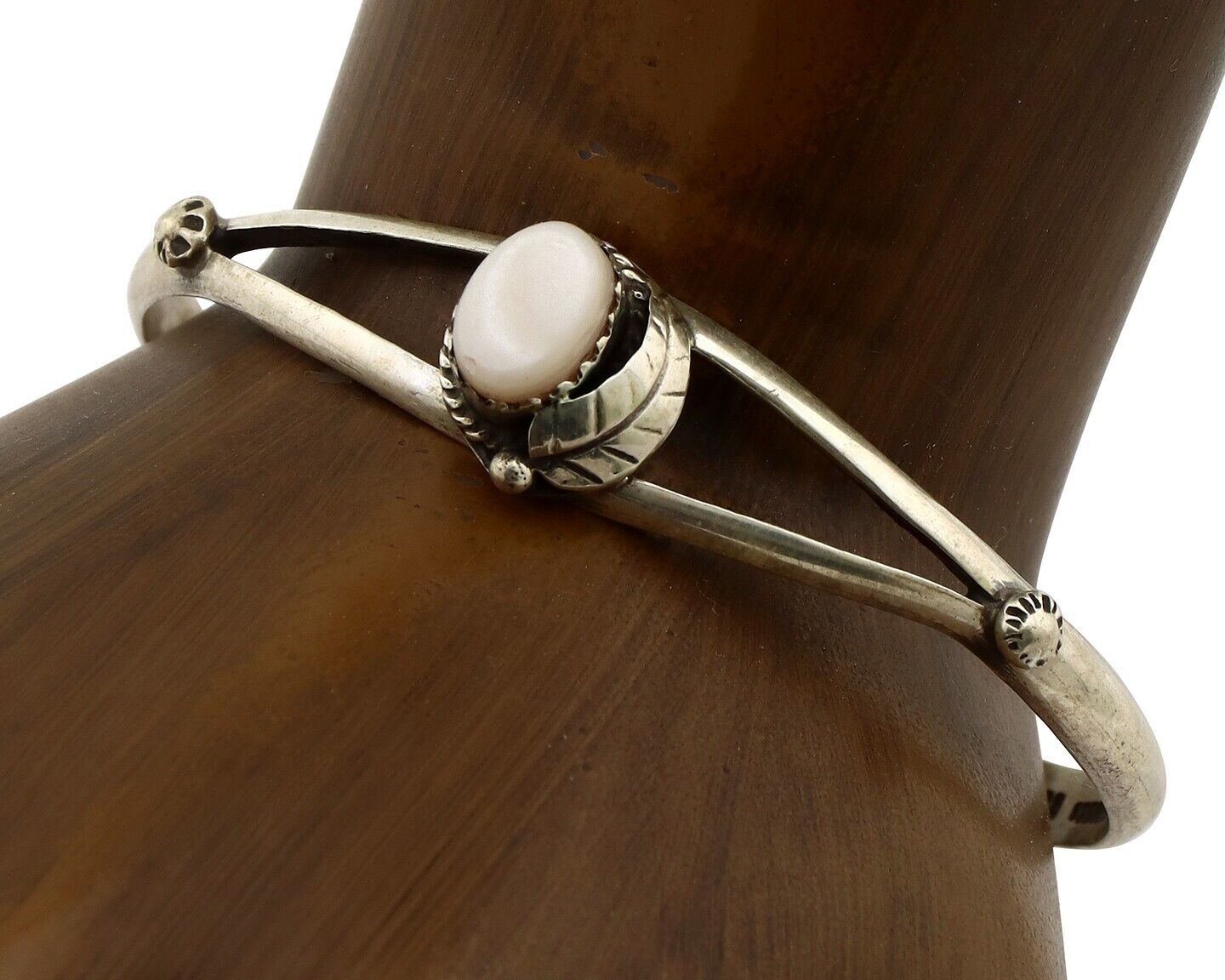 Women's Navajo Bracelet 925 Silver Natural Pink Mussel Native American C.80's