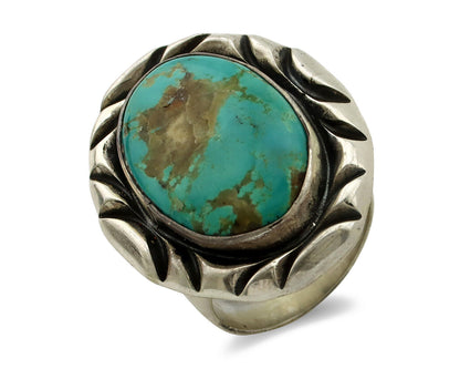Navajo Ring 925 Silver Turquoise Mountain Artist Signed C Montoya C.80's