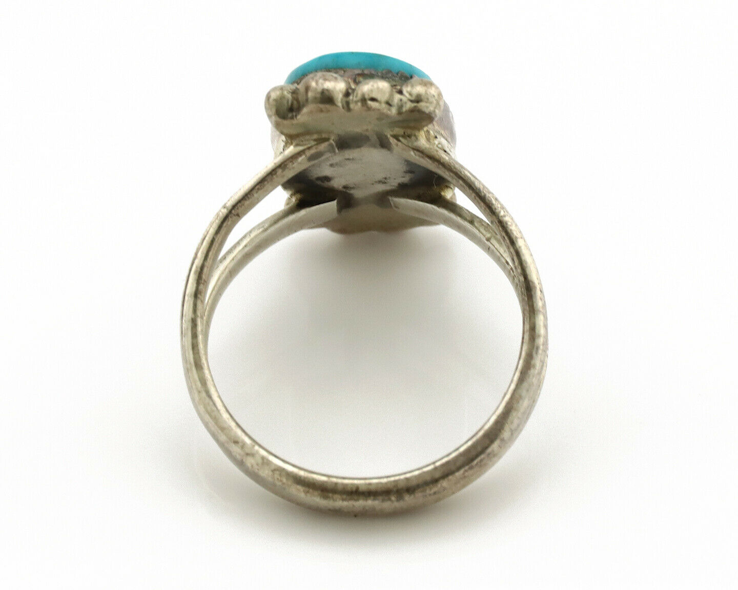 Navajo Ring .925 Silver Nevada Turquoise Artist Native American C.1980's